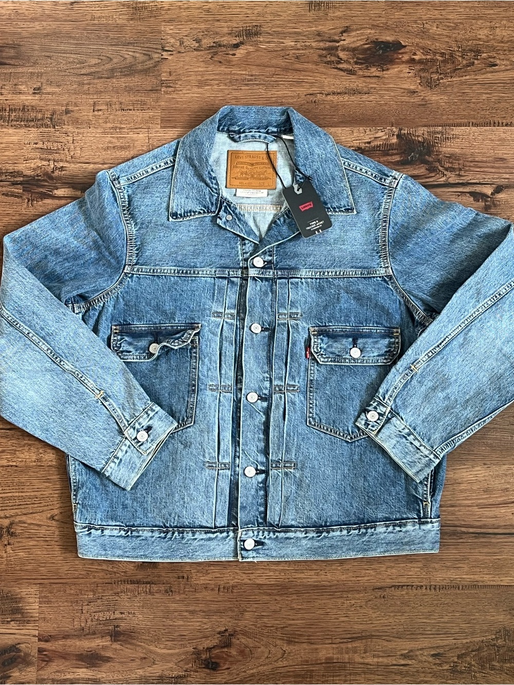 Levi’s Premium Type 2 Selvedge Trucker Jacket ‘Blue’ (size mens L)